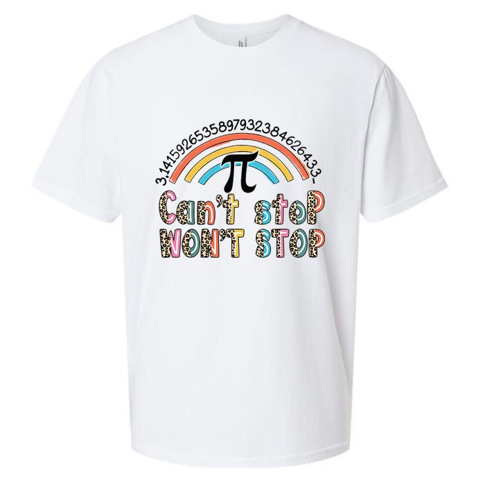 Can't Stop Pi Won't Stop Leopard Pi Day Math Lover Sueded Cloud Jersey T-Shirt