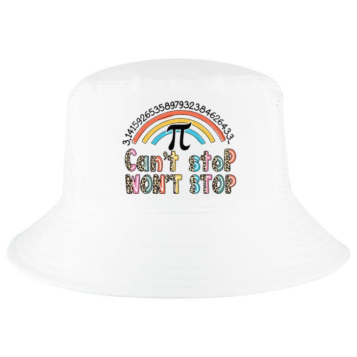 Can't Stop Pi Won't Stop Leopard Pi Day Math Lover Cool Comfort Performance Bucket Hat
