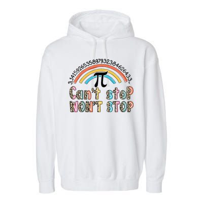 Can't Stop Pi Won't Stop Leopard Pi Day Math Lover Garment-Dyed Fleece Hoodie