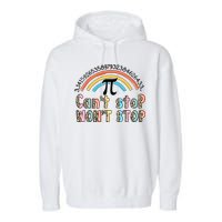 Can't Stop Pi Won't Stop Leopard Pi Day Math Lover Garment-Dyed Fleece Hoodie