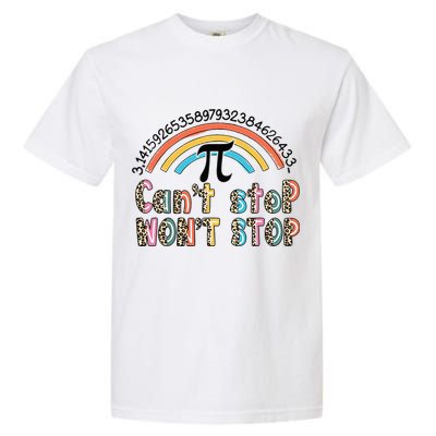 Can't Stop Pi Won't Stop Leopard Pi Day Math Lover Garment-Dyed Heavyweight T-Shirt