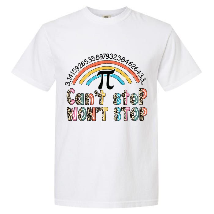 Can't Stop Pi Won't Stop Leopard Pi Day Math Lover Garment-Dyed Heavyweight T-Shirt