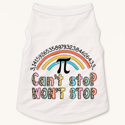 Can't Stop Pi Won't Stop Leopard Pi Day Math Lover Doggie Tank