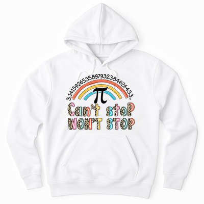 Can't Stop Pi Won't Stop Leopard Pi Day Math Lover Hoodie