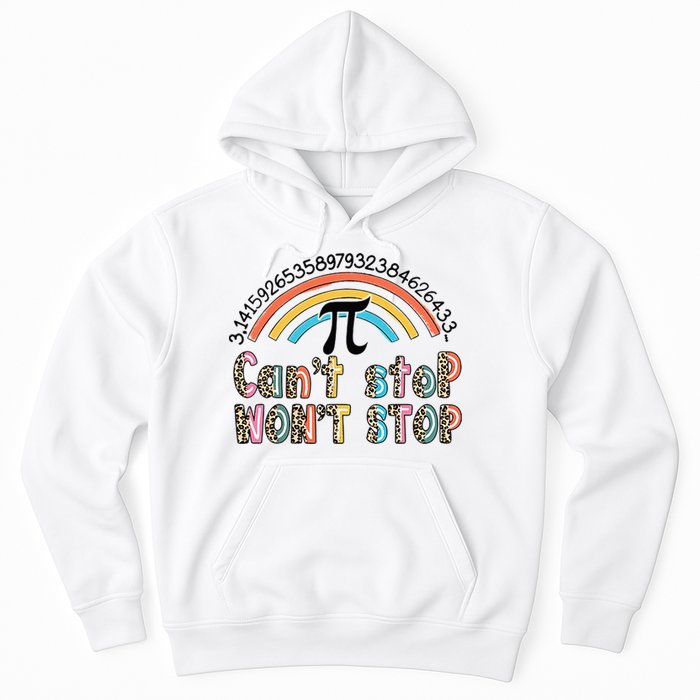 Can't Stop Pi Won't Stop Leopard Pi Day Math Lover Hoodie