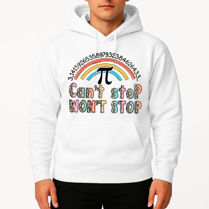 Can't Stop Pi Won't Stop Leopard Pi Day Math Lover Hoodie