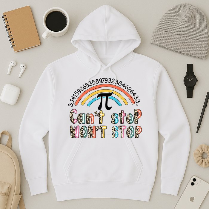 Can't Stop Pi Won't Stop Leopard Pi Day Math Lover Hoodie