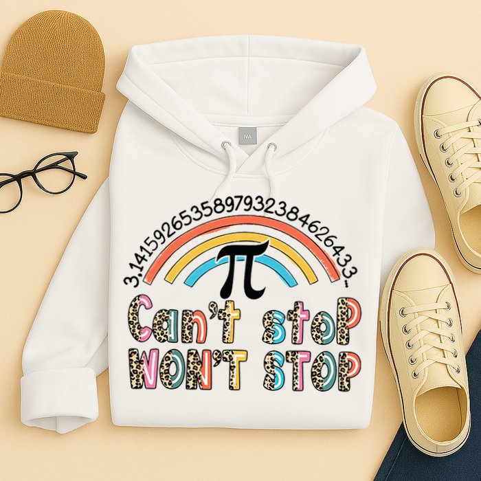 Can't Stop Pi Won't Stop Leopard Pi Day Math Lover Hoodie
