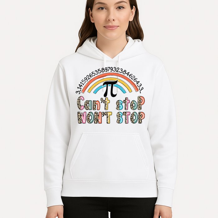 Can't Stop Pi Won't Stop Leopard Pi Day Math Lover Hoodie