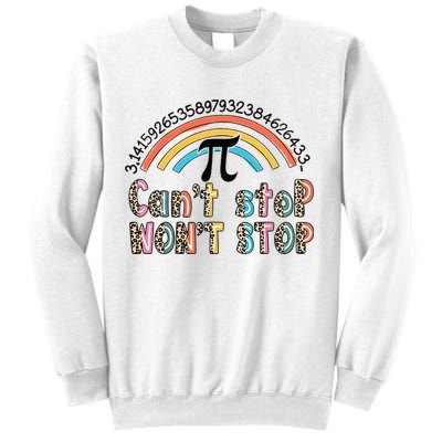 Can't Stop Pi Won't Stop Leopard Pi Day Math Lover Sweatshirt