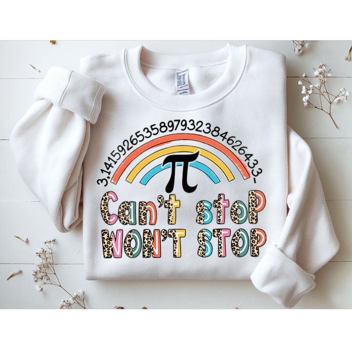 Can't Stop Pi Won't Stop Leopard Pi Day Math Lover Sweatshirt