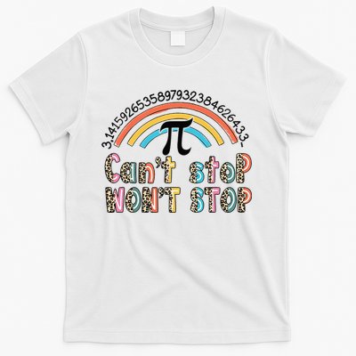 Can't Stop Pi Won't Stop Leopard Pi Day Math Lover T-Shirt