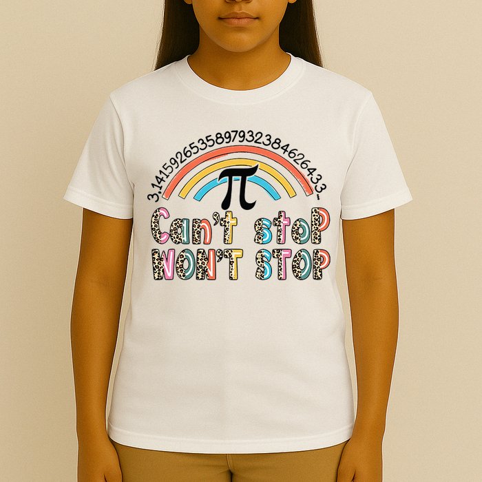 Can't Stop Pi Won't Stop Leopard Pi Day Math Lover T-Shirt
