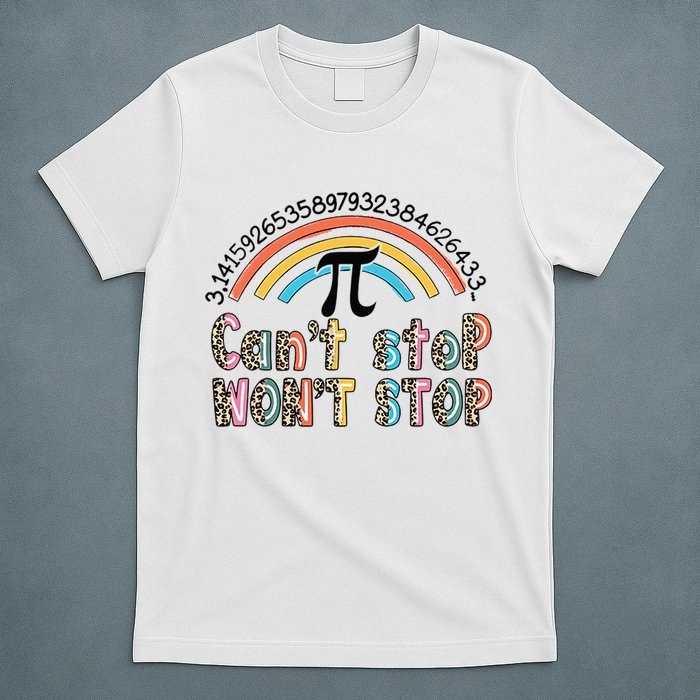 Can't Stop Pi Won't Stop Leopard Pi Day Math Lover T-Shirt