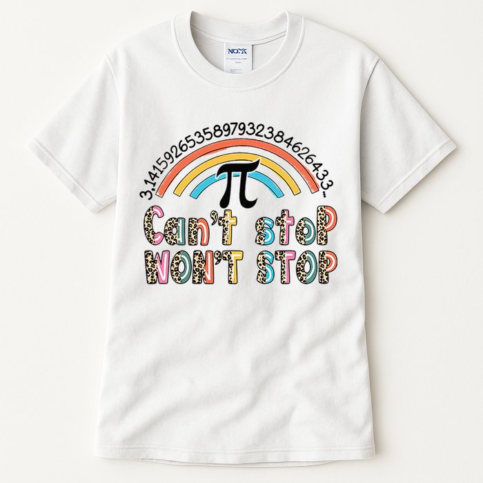 Can't Stop Pi Won't Stop Leopard Pi Day Math Lover Tall T-Shirt