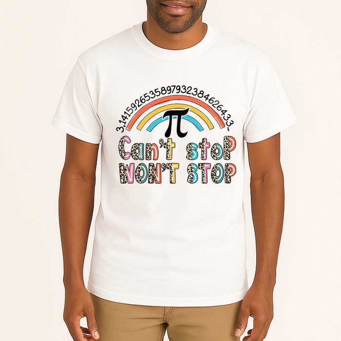 Can't Stop Pi Won't Stop Leopard Pi Day Math Lover Tall T-Shirt