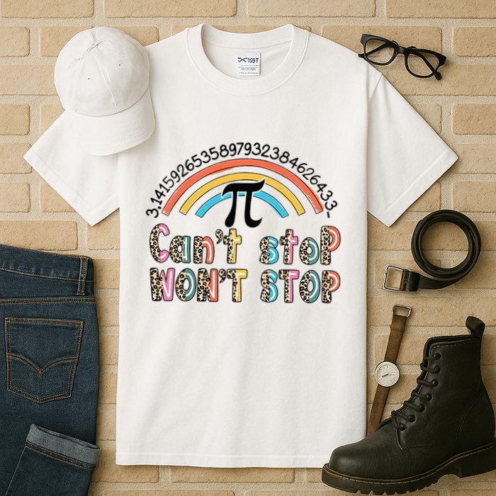 Can't Stop Pi Won't Stop Leopard Pi Day Math Lover Tall T-Shirt