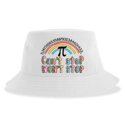 Can't Stop Pi Won't Stop Leopard Pi Day Math Lover Sustainable Bucket Hat