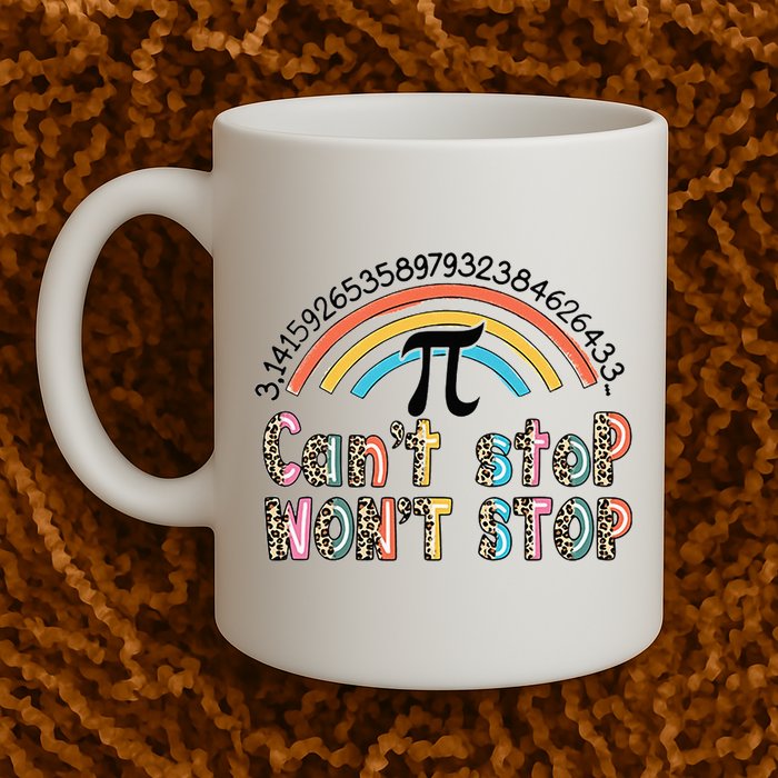Can't Stop Pi Won't Stop Leopard Pi Day Math Lover Mug