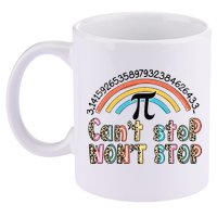 Can't Stop Pi Won't Stop Leopard Pi Day Math Lover 11oz C Handle Ceramic Mug