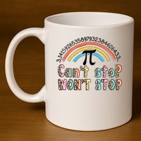 Can't Stop Pi Won't Stop Leopard Pi Day Math Lover 11oz C Handle Ceramic Mug
