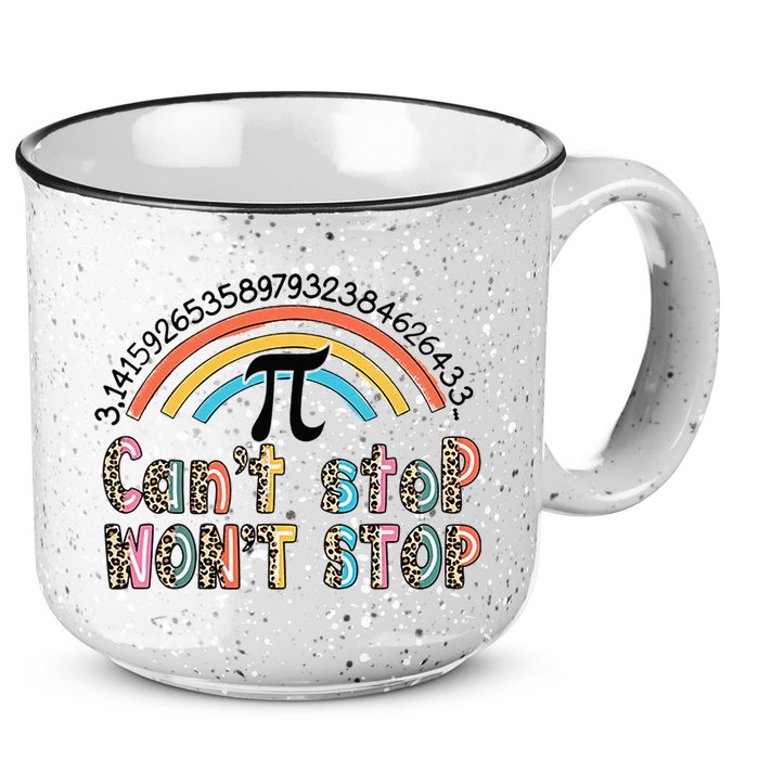 Can't Stop Pi Won't Stop Leopard Pi Day Math Lover 15oz Campfire Ceramic Mug