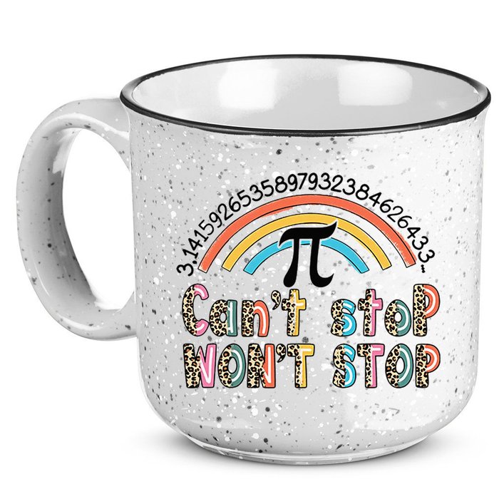 Can't Stop Pi Won't Stop Leopard Pi Day Math Lover 15oz Campfire Ceramic Mug