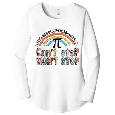 Can't Stop Pi Won't Stop Leopard Pi Day Math Lover Women's Perfect Tri Tunic Long Sleeve Shirt