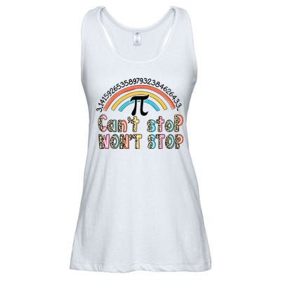 Can't Stop Pi Won't Stop Leopard Pi Day Math Lover Ladies Essential Flowy Tank