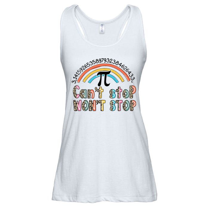 Can't Stop Pi Won't Stop Leopard Pi Day Math Lover Ladies Essential Flowy Tank