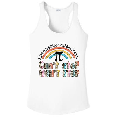 Can't Stop Pi Won't Stop Leopard Pi Day Math Lover Ladies PosiCharge Competitor Racerback Tank