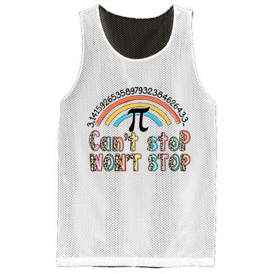 Can't Stop Pi Won't Stop Leopard Pi Day Math Lover Mesh Reversible Basketball Jersey Tank
