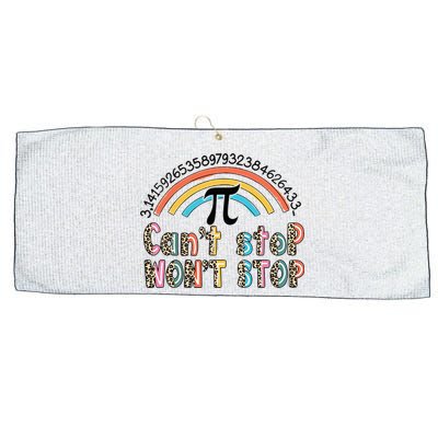 Can't Stop Pi Won't Stop Leopard Pi Day Math Lover Large Microfiber Waffle Golf Towel