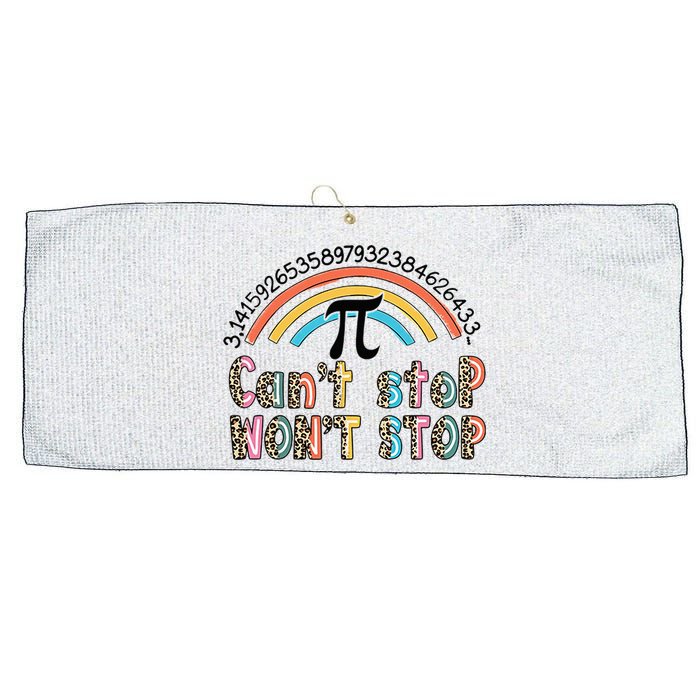 Can't Stop Pi Won't Stop Leopard Pi Day Math Lover Large Microfiber Waffle Golf Towel