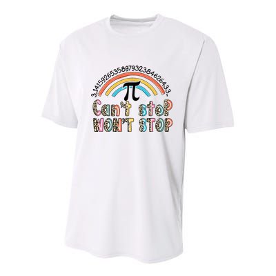 Can't Stop Pi Won't Stop Leopard Pi Day Math Lover Youth Performance Sprint T-Shirt