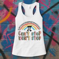 Can't Stop Pi Won't Stop Leopard Pi Day Math Lover Womens Tank Top