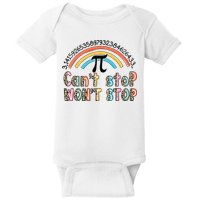 Can't Stop Pi Won't Stop Leopard Pi Day Math Lover Baby Bodysuit