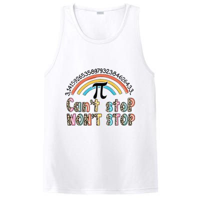 Can't Stop Pi Won't Stop Leopard Pi Day Math Lover PosiCharge Competitor Tank