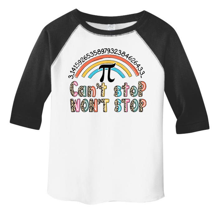 Can't Stop Pi Won't Stop Leopard Pi Day Math Lover Toddler Fine Jersey T-Shirt