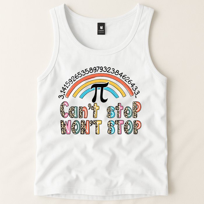 Can't Stop Pi Won't Stop Leopard Pi Day Math Lover Tank Top