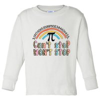 Can't Stop Pi Won't Stop Leopard Pi Day Math Lover Toddler Long Sleeve Shirt