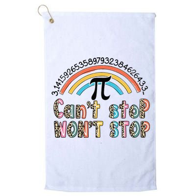 Can't Stop Pi Won't Stop Leopard Pi Day Math Lover Golf Towel