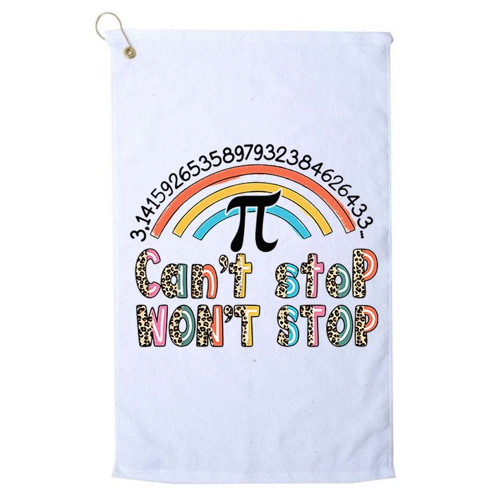 Can't Stop Pi Won't Stop Leopard Pi Day Math Lover Golf Towel
