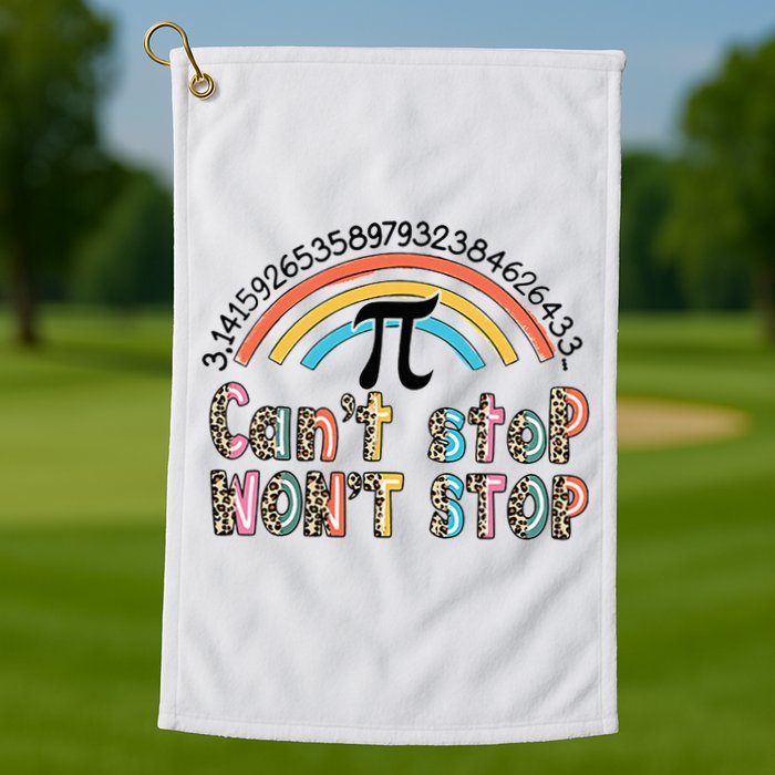 Can't Stop Pi Won't Stop Leopard Pi Day Math Lover Golf Towel