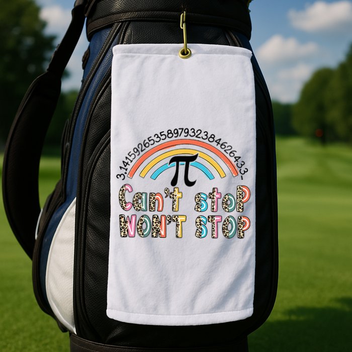 Can't Stop Pi Won't Stop Leopard Pi Day Math Lover Golf Towel