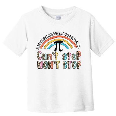 Can't Stop Pi Won't Stop Leopard Pi Day Math Lover Toddler T-Shirt
