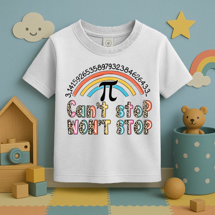 Can't Stop Pi Won't Stop Leopard Pi Day Math Lover Toddler T-Shirt