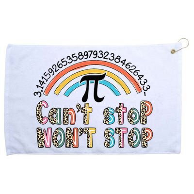 Can't Stop Pi Won't Stop Leopard Pi Day Math Lover Grommeted Golf Towel