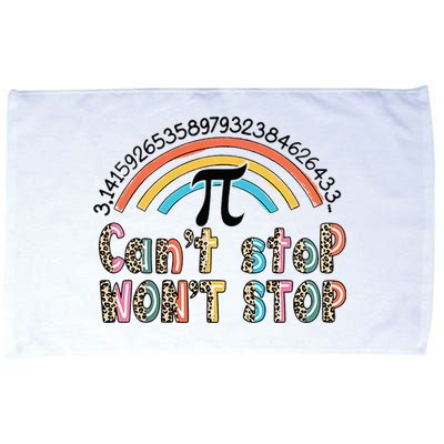 Can't Stop Pi Won't Stop Leopard Pi Day Math Lover Microfiber Hand Towel