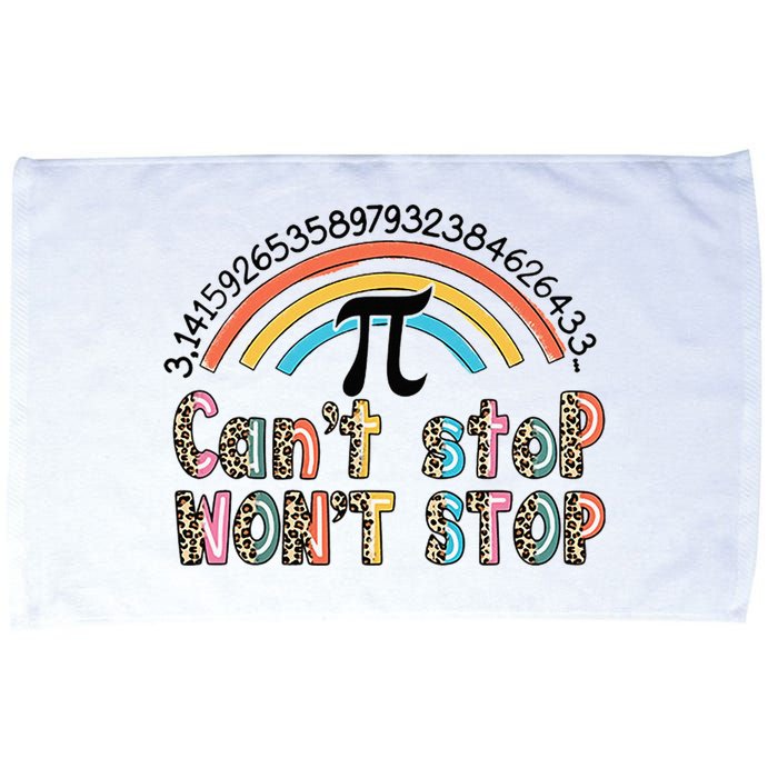 Can't Stop Pi Won't Stop Leopard Pi Day Math Lover Microfiber Hand Towel